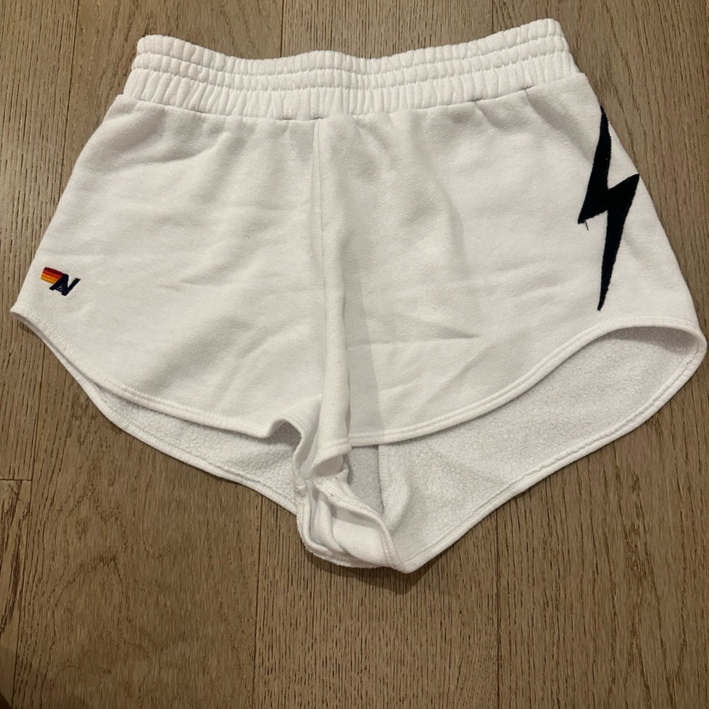 AVIATOR NATION BOLT STITCH LOUNGER SHORTS - WHITE // BLACK